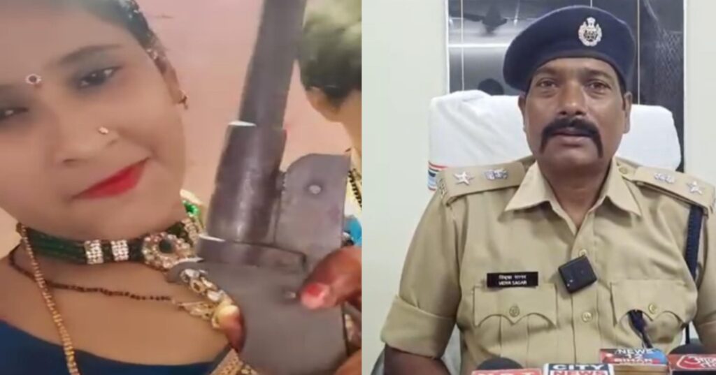 महिला के हाथ में कट्टा, बच्ची के साथ वायरल वीडियो ने मचाई सनसनी; पुलिस जांच में जुटी