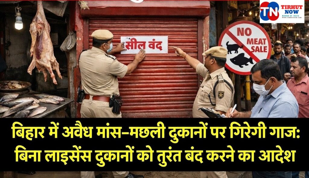 बिहार में अवैध मांस–मछली दुकानों पर गिरेगी गाज: बिना लाइसेंस दुकानों को तुरंत बंद करने का आदेश